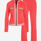 Striped French Terry Hardware Full Length Pant Set Cayenne