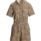 Beach Terry Mini Cheetah Printed Romper Brown