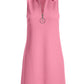 Solid Zippered Front Sleeveless Collared Dress Sachet Pink