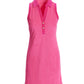 Beach Terry Collared Pearl Trim Dress Aurora Pink