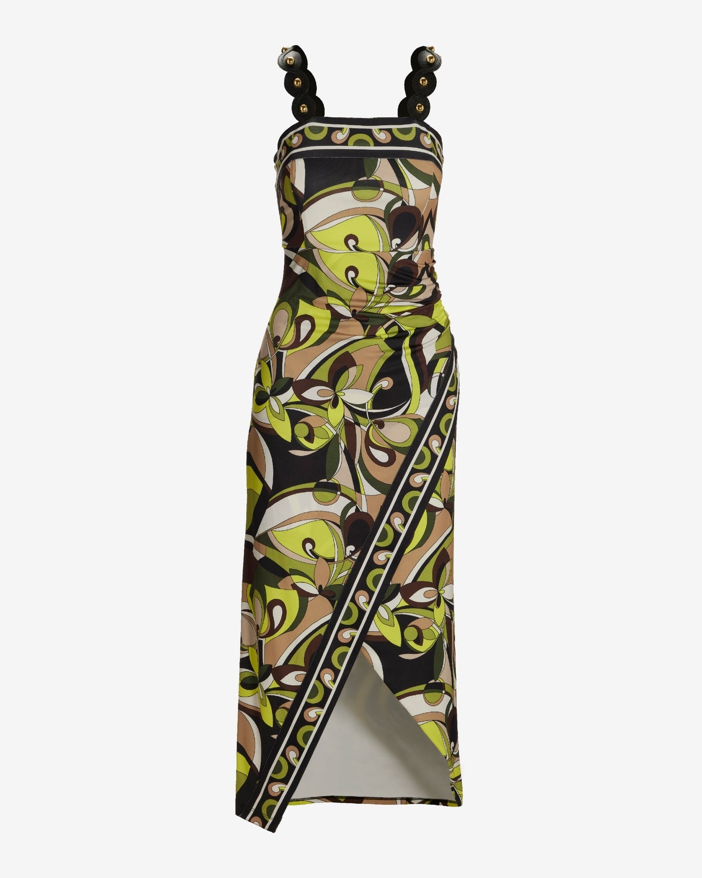 Summer Chic Abstract Print Novelty Strap Knit Dress Summer Chic Abstract