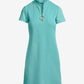 Zip Up Short Sleeve Shift Dress Aqua Splash