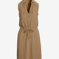 Beyond Travel Chic Drawstring Utility Dress Camel