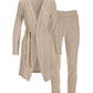 So Soft Pearl Ribbed Lounge Set Heathered Oatmeal