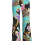 Wild Pansies Knit Palazzo Pant Blue Multi