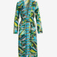 Abstract Belts Print Charmeuse Duster Abstract Belts