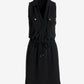 Beyond Travel Chic Drawstring Utility Dress Jet Black