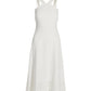 Beyond Travel High Neck Laser Cut Midi Dress Ivory Coast