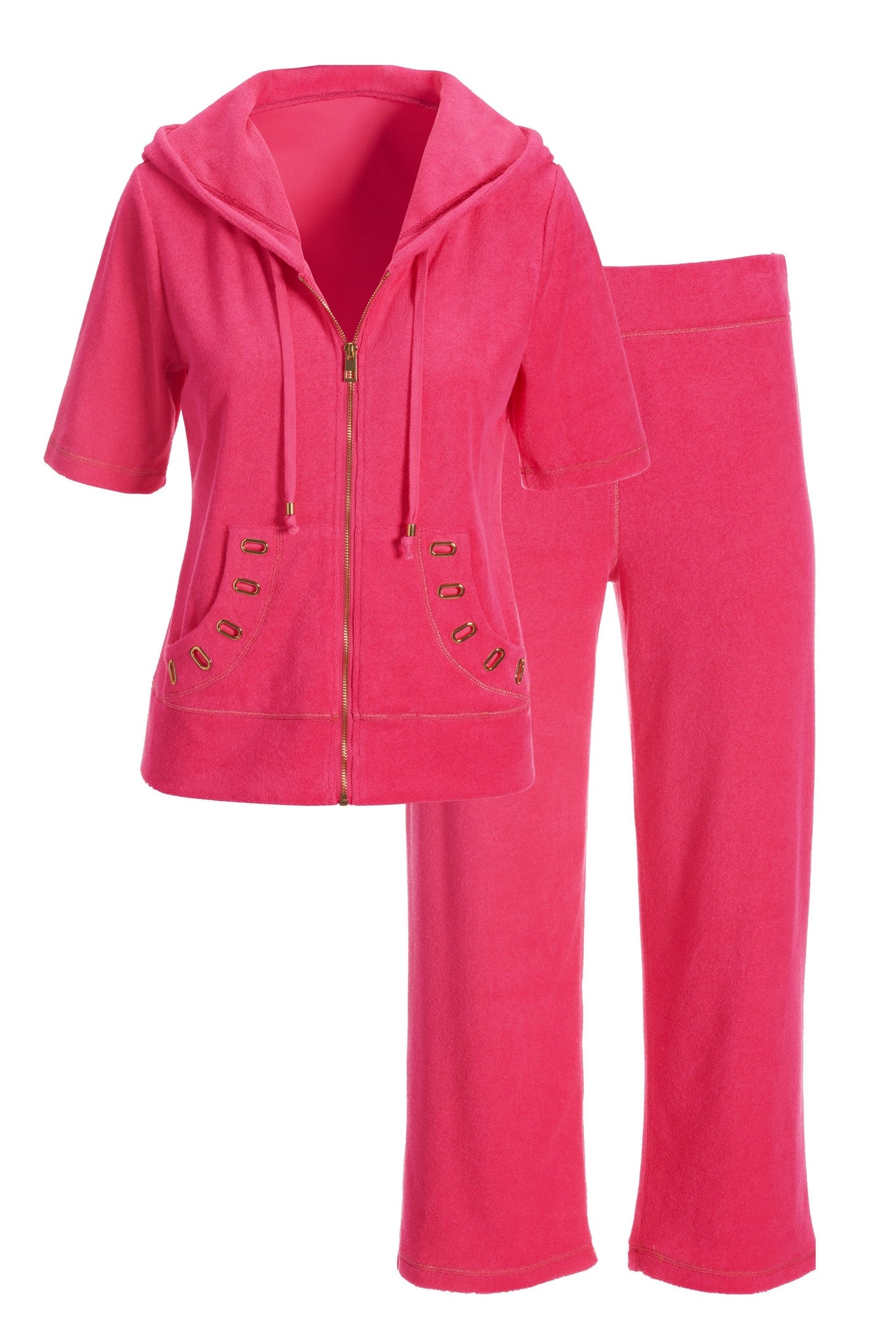 Terry Grommet Short Sleeve Warm Up Pink