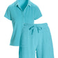 Beach Terry Polo Sport Short Set Blue Topaz