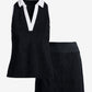 Beach Terry Colored Top and Skort Set Black/White