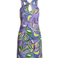 Beyond Travel Abstract Fleurs Keyhole Dress Purple