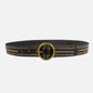 Soraya | Studded Leather Belt with Gold Round Buckle