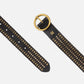 Soraya | Studded Leather Belt with Gold Round Buckle