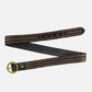Soraya | Studded Leather Belt with Gold Round Buckle