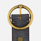 Soraya | Studded Leather Belt with Gold Round Buckle