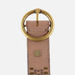 Soraya | Studded Leather Belt with Gold Round Buckle