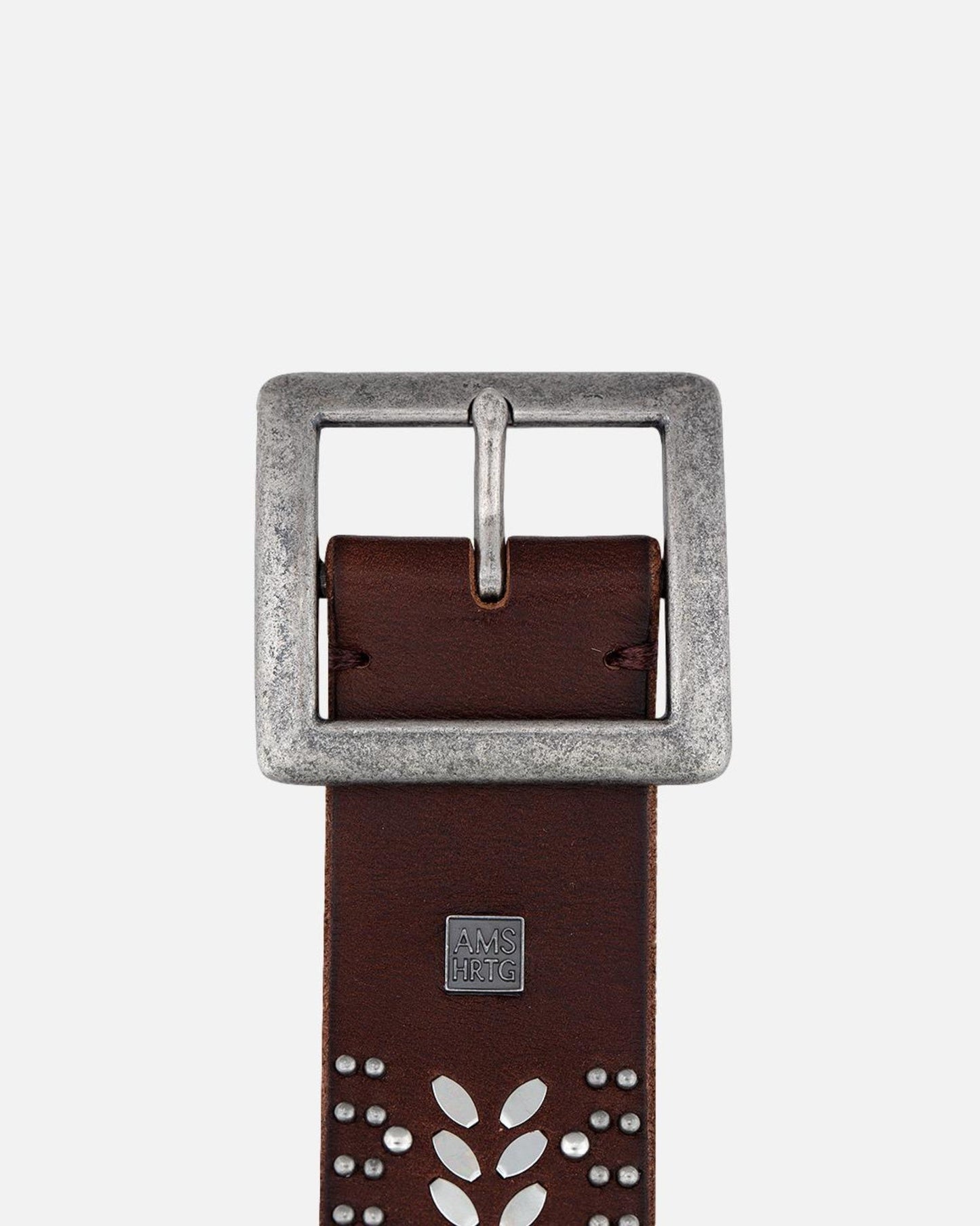 Ezra | Studded Leather Belt with Square Buckle