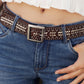 Ezra | Studded Leather Belt with Square Buckle