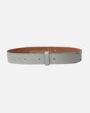 Lia | Light Grey Soft Leather Belt Strap