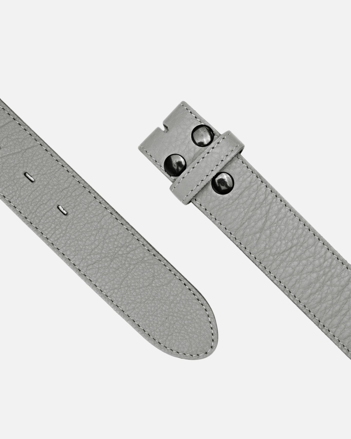 Lia | Light Grey Soft Leather Belt Strap