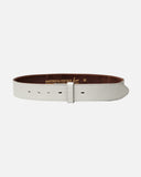 Lia | Off White Soft Leather Belt Strap