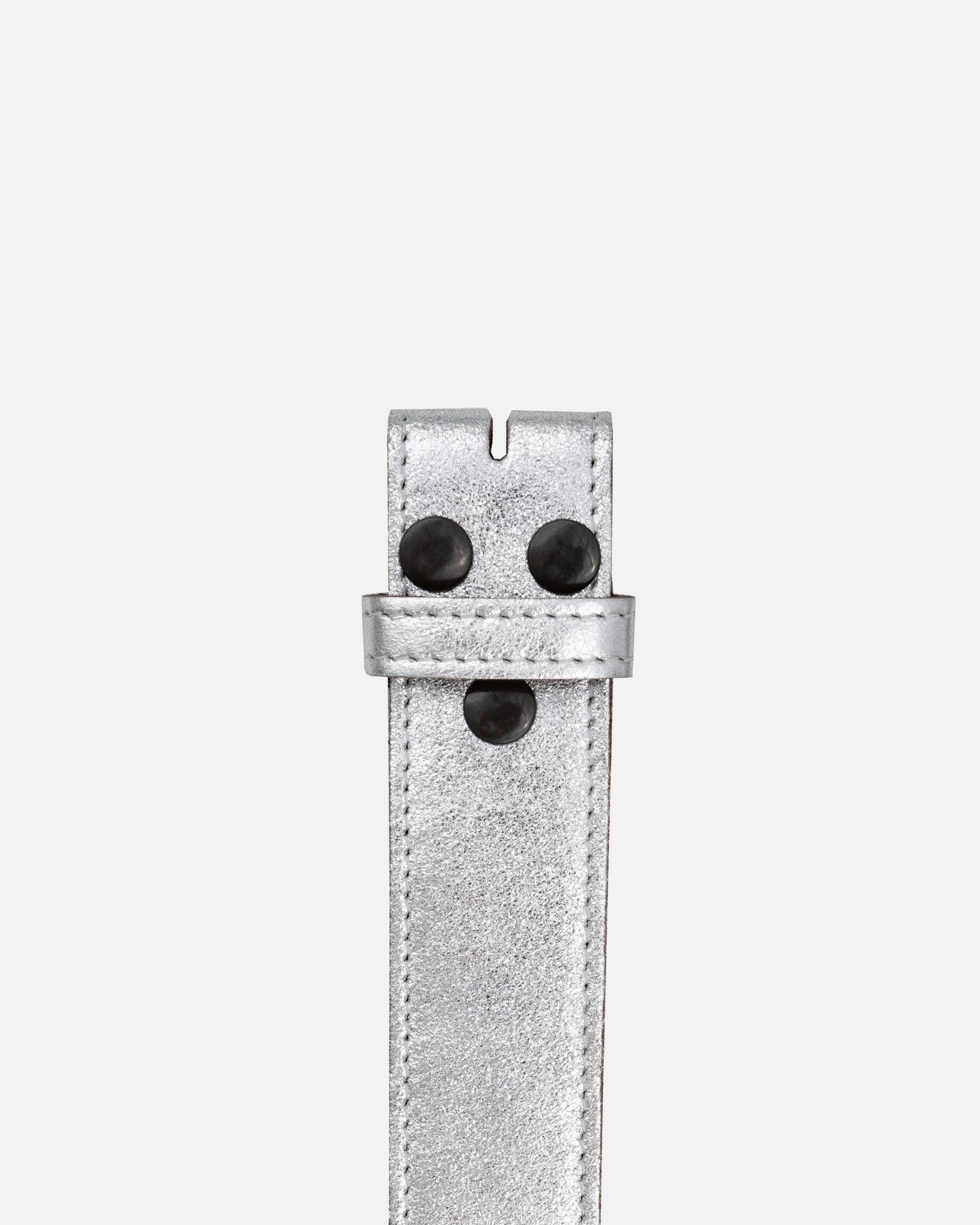 Marcella | Silver Metallic Leather Belt Strap
