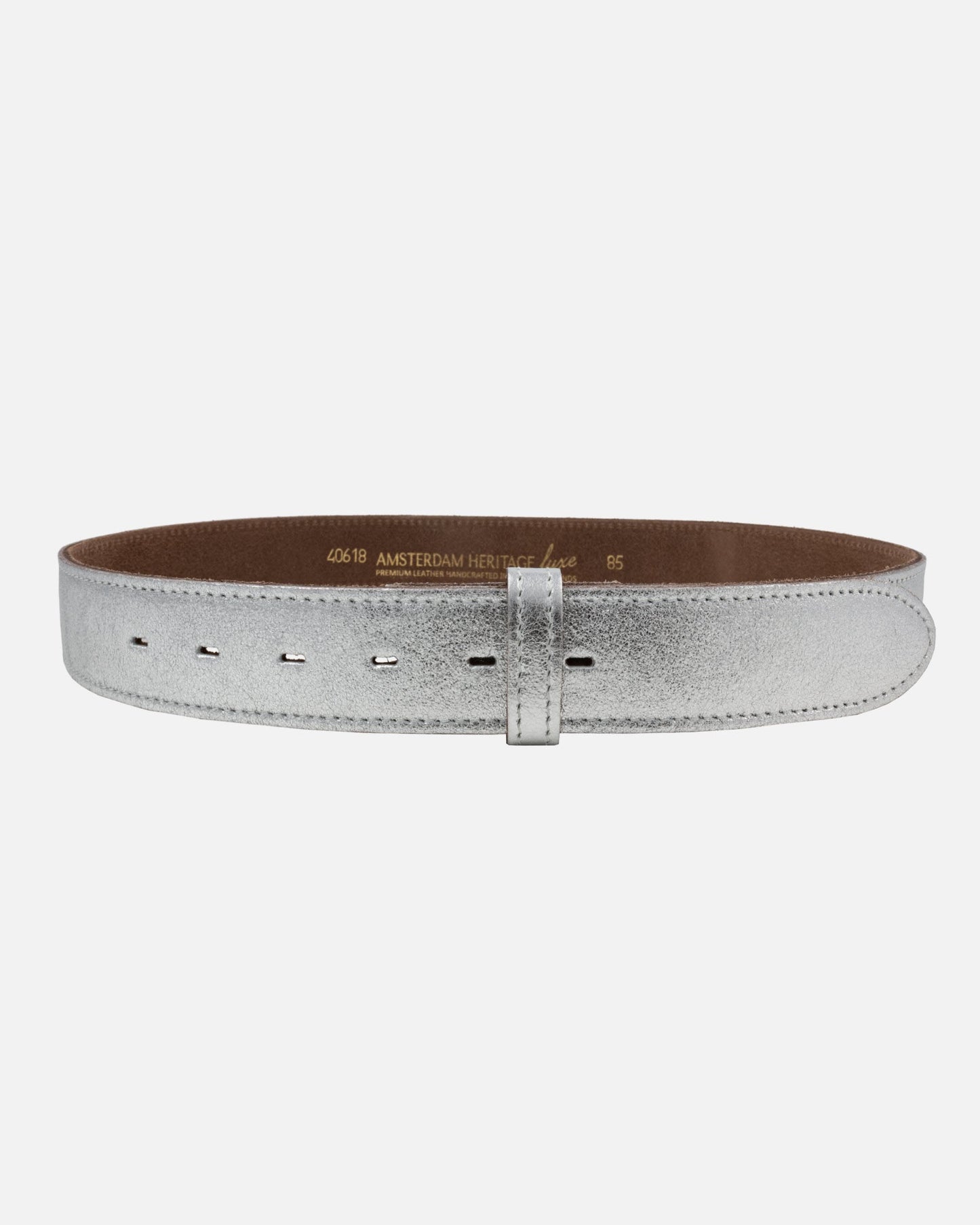 Marcella | Silver Metallic Leather Belt Strap