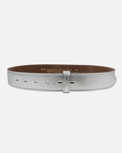 Marcella | Silver Metallic Leather Belt Strap