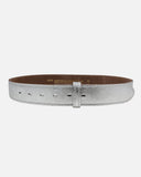 Marcella | Silver Metallic Leather Belt Strap