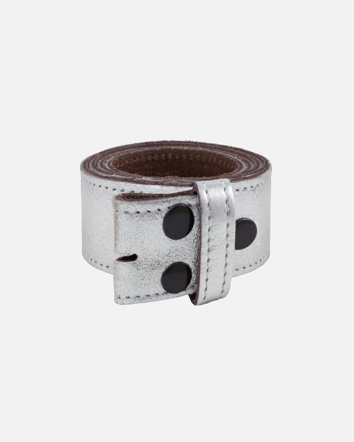 Marcella | Silver Metallic Leather Belt Strap