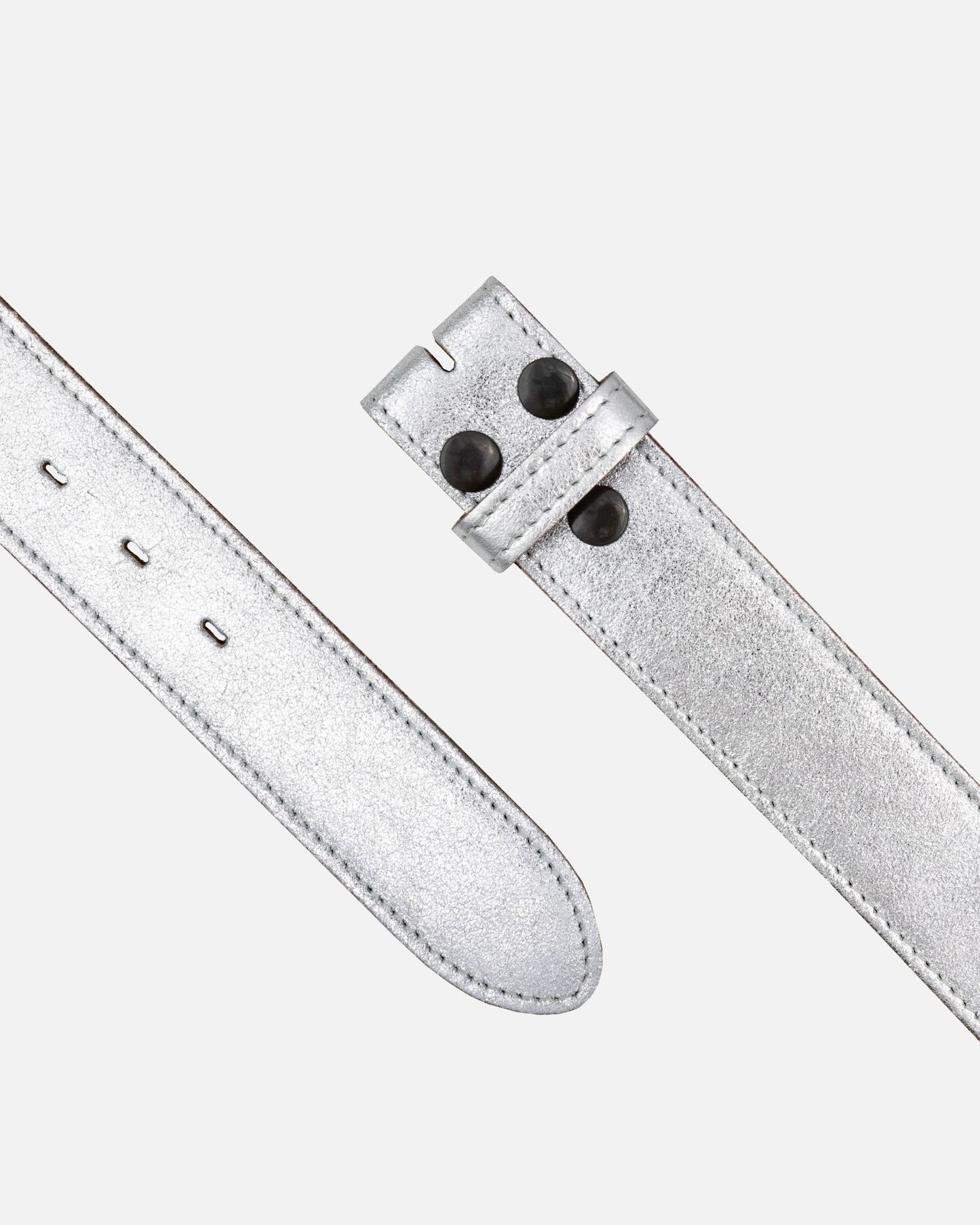 Marcella | Silver Metallic Leather Belt Strap