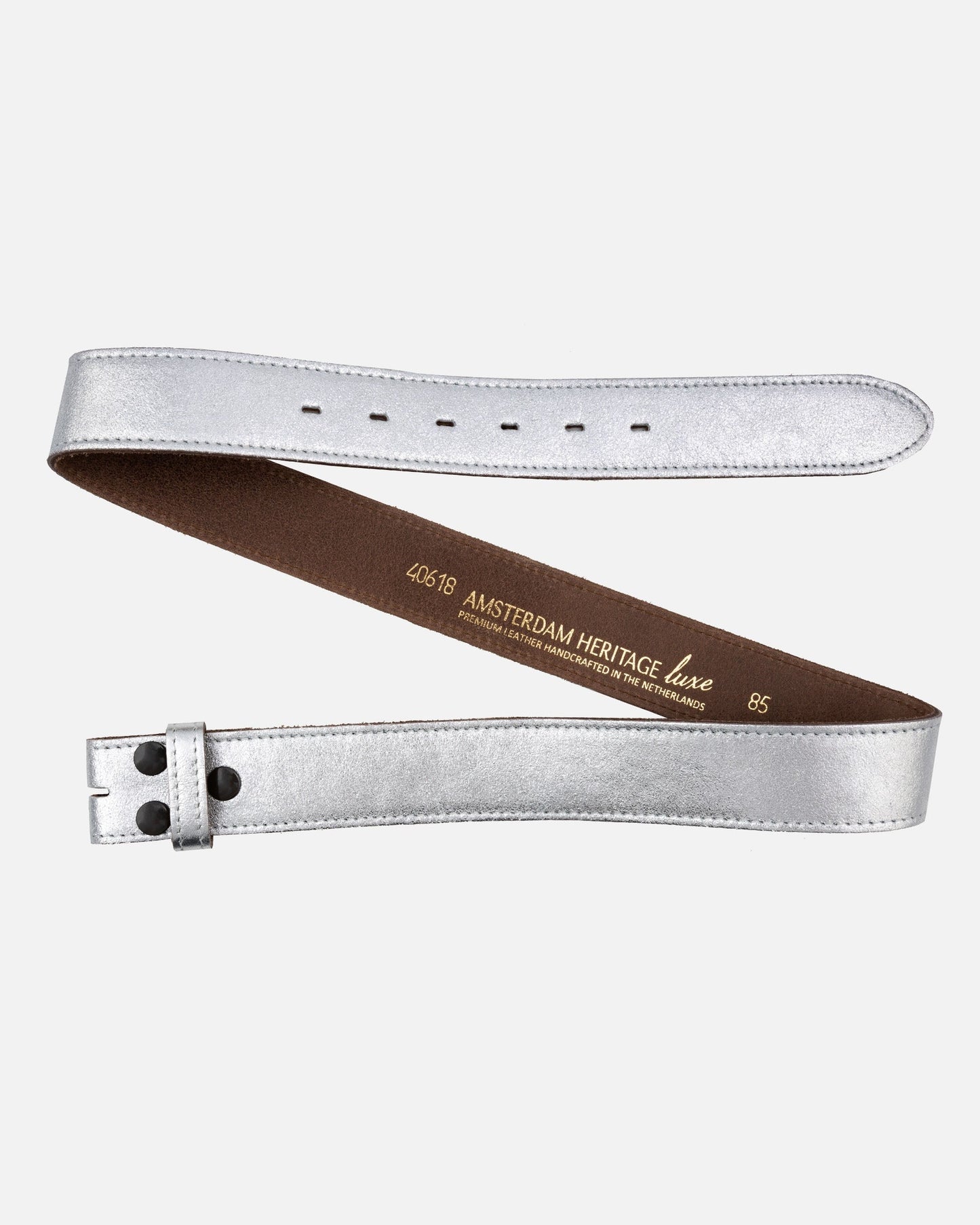 Marcella | Silver Metallic Leather Belt Strap