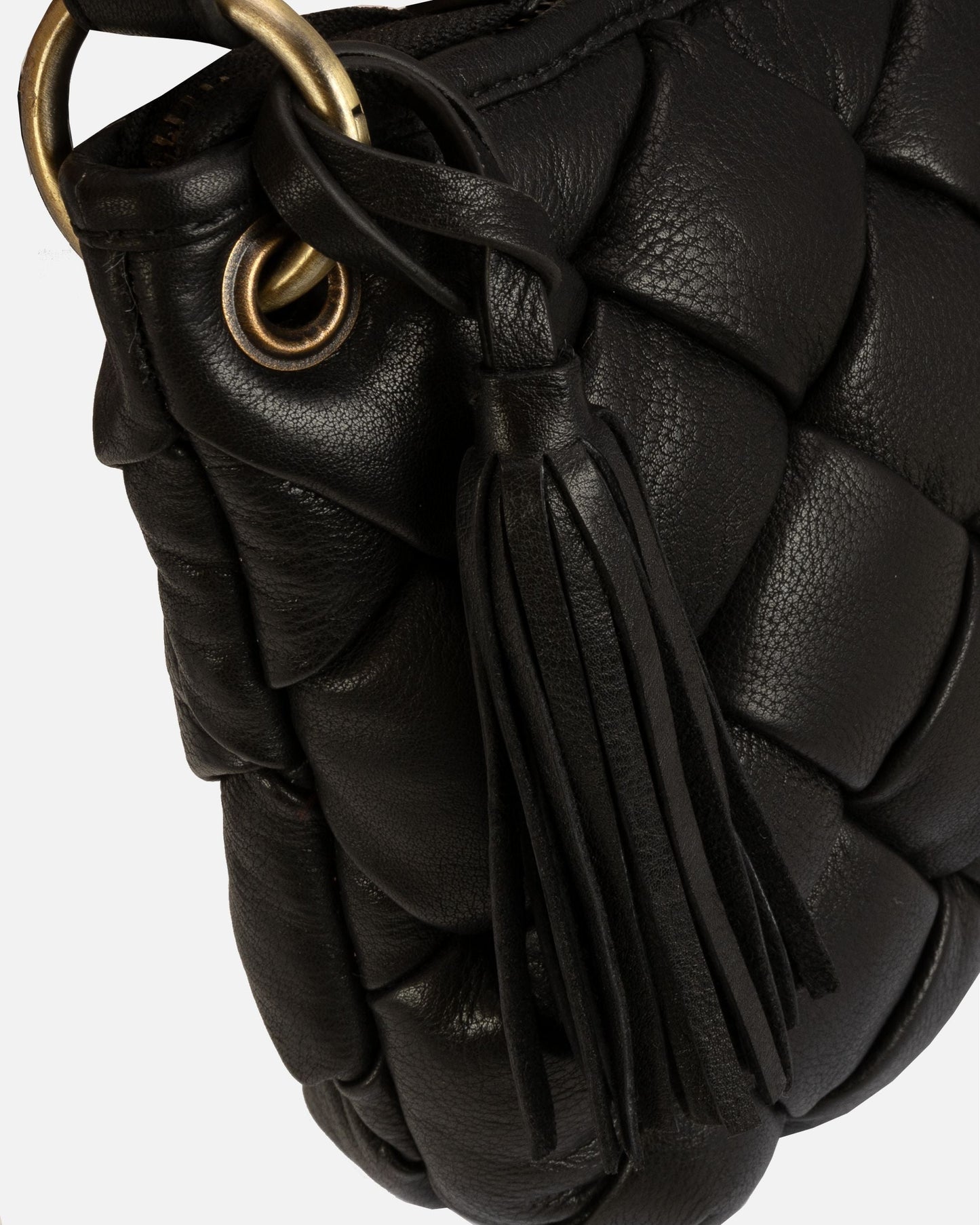 Wang | Woven Leather Shoulder Bag
